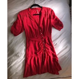 Free People Red Polka Dot Dress